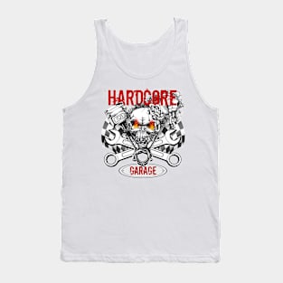 Hardcore Garage - Skull Crossed Wrenches and Pistons Tank Top